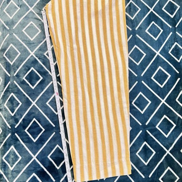 Madewell Tapered Huston Pull On Crop Pants Stripe Linen Cotton Casual Size XS - Picture 9 of 9